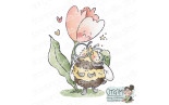 Stamping Bella BUZZY BEE AND A TULIP Rubber Stamp