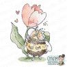 Stamping Bella BUZZY BEE AND A TULIP Rubber Stamp