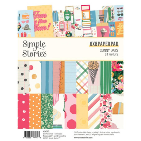 Simple Stories Sunny Days Paper Pad 15x20cm