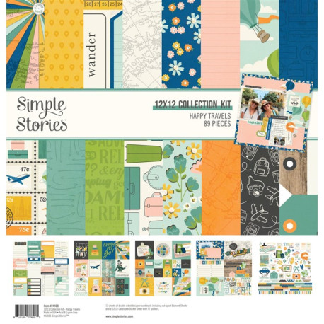 Simple Stories Happy Travels Collection Kit 30x30cm