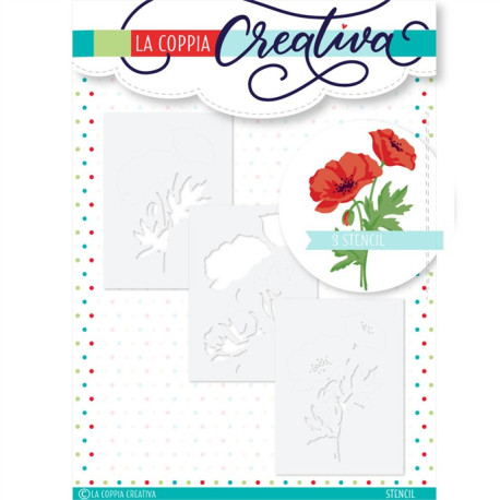 La Coppia Creativa Stencil DUE PAPAVERI 3pezzi