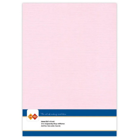 10 fogli Cartoncino Trama Lino A4 Light Pink 240 gsm