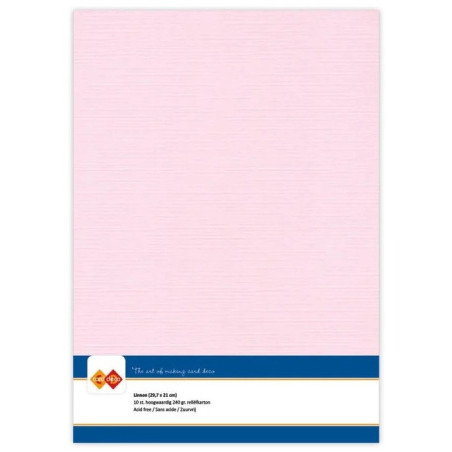 10 fogli Cartoncino Trama Lino A4 Light Pink 240 gsm