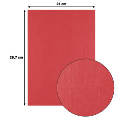 10 fogli Cartoncino Trama Lino A4 POPPY 250 gsm
