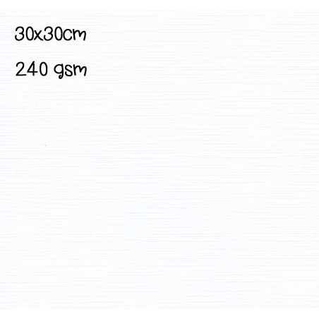 Cartoncino effetto LINO WHITE 240 gms 30x30cm