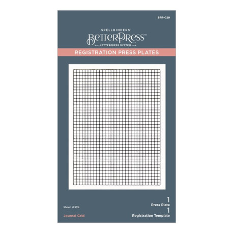 Spellbinders Journal Grid Registration BetterPress Plate