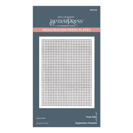 Spellbinders Journal Grid Registration BetterPress Plate