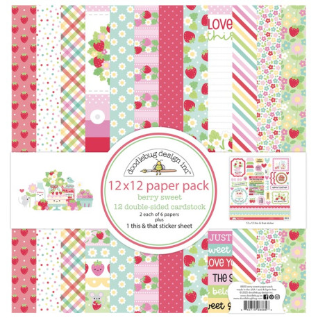 Doodlebug Design Berry Sweet Paper Pack 30x30cm
