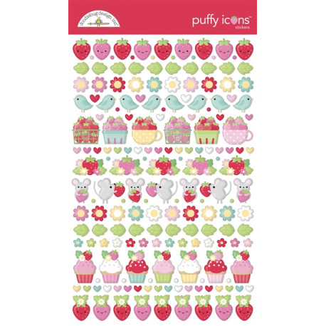 Doodlebug Design Berry Sweet Puffy Icons Stickers