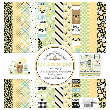 Doodlebug Design Bee Happy Paper Pack 30x30cm