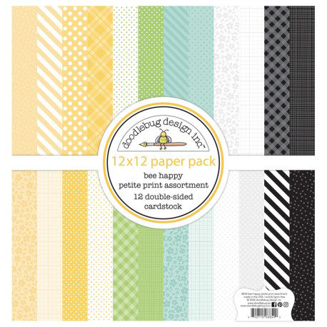 Doodlebug Design Bee Happy Petite Print Paper Pack 30x30cm