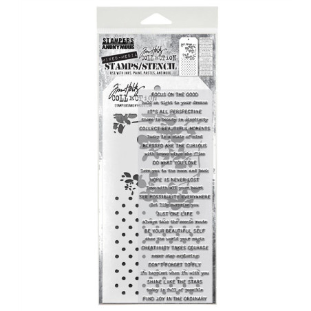 Stampers Anonymous Mixed Media 13 Tim Holtz Clear Stamp and Stencil