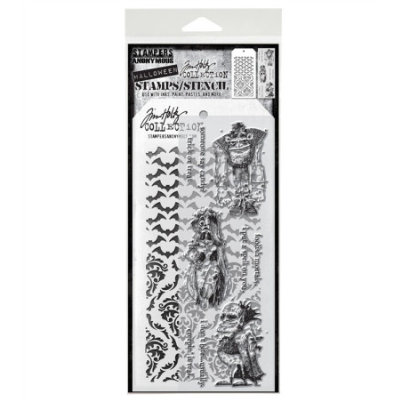 Stampers Anonymous Mixed Media 26 Tim Holtz Clear Stamp and Stencil
