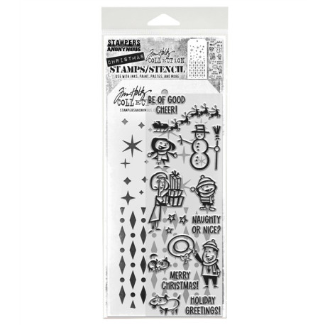 Stampers Anonymous Mixed Media 86 Tim Holtz Clear Stamp and Stencil
