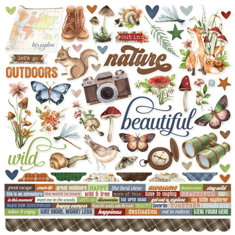 Simple Stories Simple Vintage Woodlands Cardstock Stickers 30x30cm