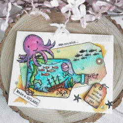 Woodware Craft Collection Shipwreck Bottle Clear Stamps