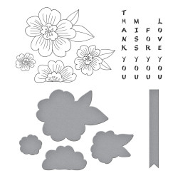 Spellbinders Spring in Kyoto BetterPress Plate & Die Set Blossoms & Sentiments