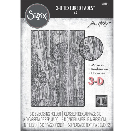 Sizzix 3D Texture Fades by Tim Holtz A5 Lumber Large 666884