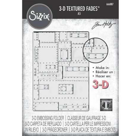 Sizzix 3D Texture Fades by Tim Holtz A5 Foundry Large 666887