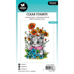 Studio Light Floral Cat Essentials Coloring Clear Stamp