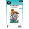 Studio Light Floral Cat Essentials Coloring Clear Stamp