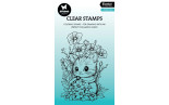 Studio Light Floral Cat Essentials Coloring Clear Stamp