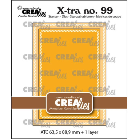 Crealies X-tra Dies No. 99 ATC with Little Diagonal Stripes