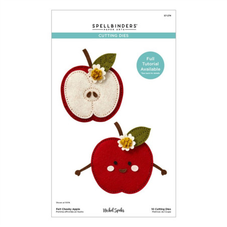 Spellbinders Felt Cheeky Apple Etched Dies