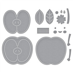 Spellbinders Felt Cheeky Apple Etched Dies