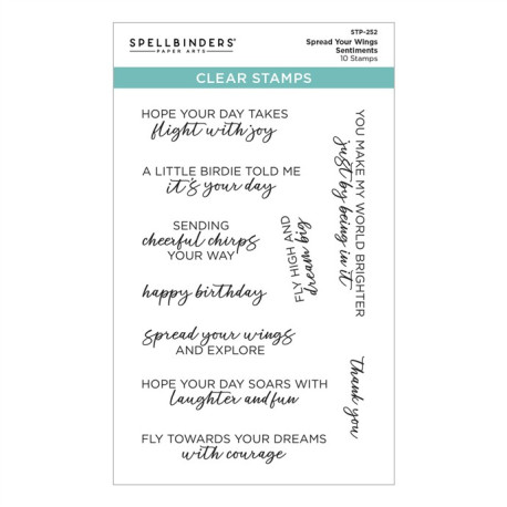 Spellbinders Spread Your Wings Sentiments Clear Stamps