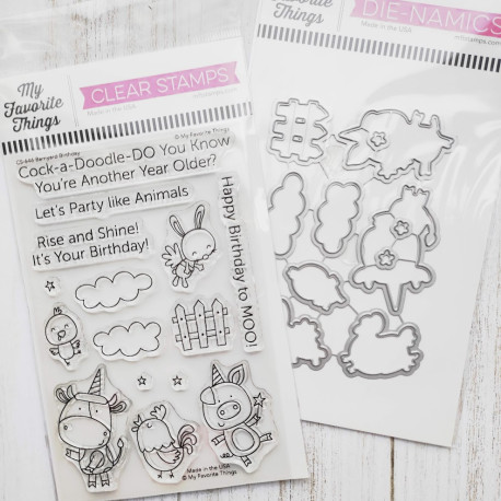 SET My Favorite Things Barnyard Birthday TIMBRI + FUSTELLE