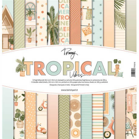 Tommy Paper Pack Tropical Vibes 250g + 2 fogli da 300g