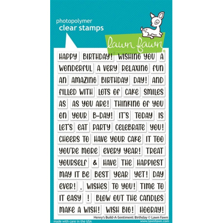 LAWN FAWN Henry's Build-a-sentiment: Birthday Clear Stamps