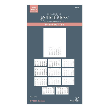 Spellbinders DIY 2026 Calendar BetterPress Plate