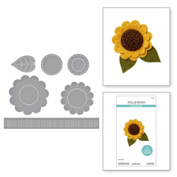 Spellbinders Summer Felt Stitch & Create Etched Dies Sunflower Bloom
