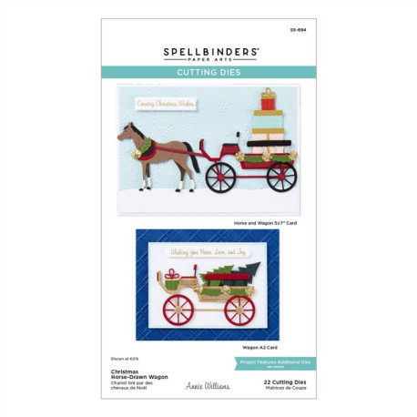 Spellbinders Christmas Horse-Drawn Wagon Etched Dies