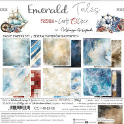 Craft o' Clock Emerald Tales Paper COLLECTION and BASIC designs Set 20x20cm 24fg