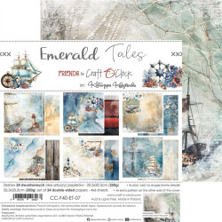Craft o' Clock Emerald Tales Paper COLLECTION and BASIC designs Set 20x20cm 24fg