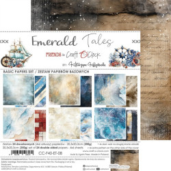 Craft o' Clock Emerald Tales Paper COLLECTION and BASIC designs Set 20x20cm 24fg