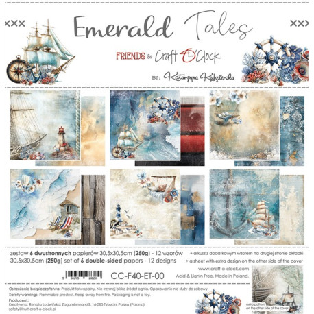 Craft o' Clock Emerald Tales Paper Collection Set 30x30cm 6fg