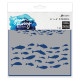 Simon Hurley Create Stencils Fish Frenzy 15x15cm