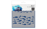 Simon Hurley Create Stencils Fish Frenzy 15x15cm