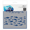 Simon Hurley Create Stencils Fish Frenzy 15x15cm