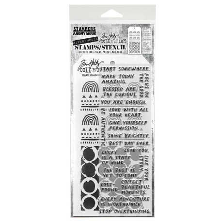 Stampers Anonymous Mixed Media 62 Tim Holtz Clear Stamp and Stencil