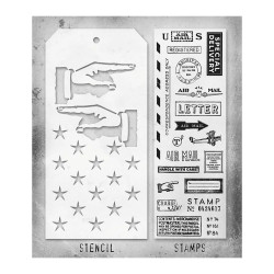 Stampers Anonymous Mixed Media 141 Tim Holtz Clear Stamp and Stencil