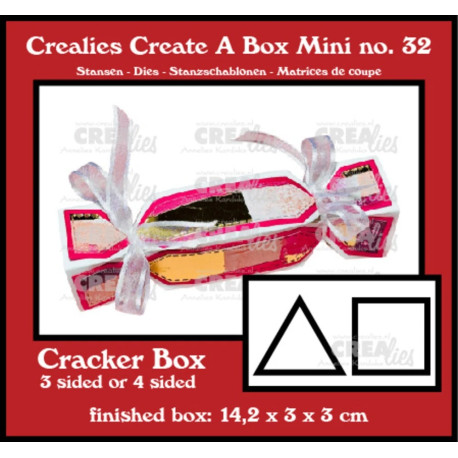 Crealies Create A Box Mini Dies Crackerbox (3 & 4 sides)