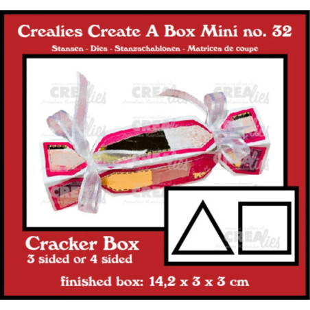 Crealies Create A Box Mini Dies Crackerbox (3 & 4 sides)