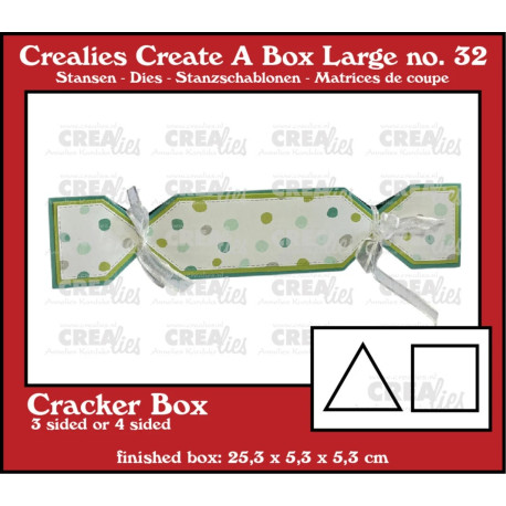 Crealies Create A Box LARGE Dies Crackerbox (3 & 4 sides)