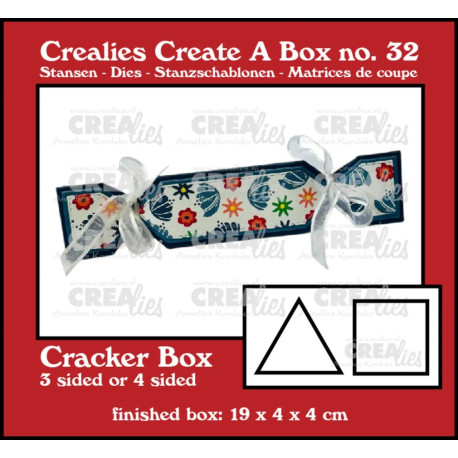 Crealies Create A Box MEDIUM Dies Crackerbox (3 & 4 sides)