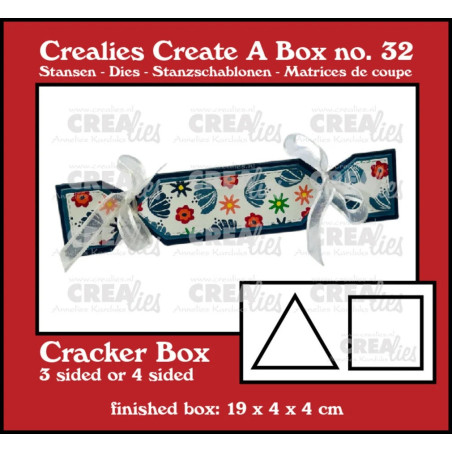 Crealies Create A Box MEDIUM Dies Crackerbox (3 & 4 sides)